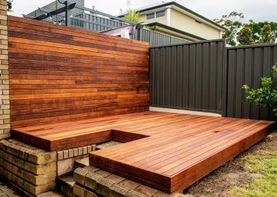 Merbau deck and screen, Burnside