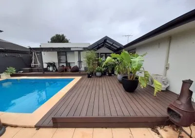 Pool deck build in progress