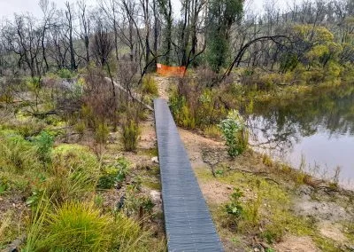 Deck build progress at Bushland Park, Lobethal