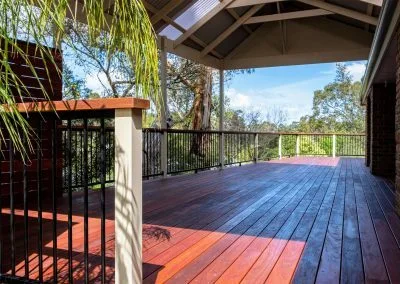 Outdoor entertaining area under new pergola