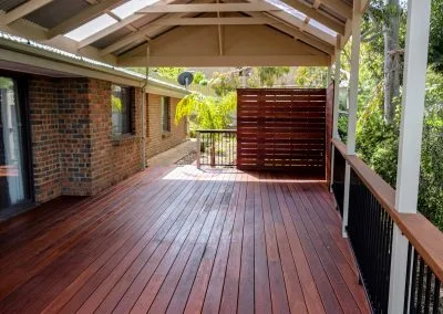Handrail and balustrade detail on ironbark deck