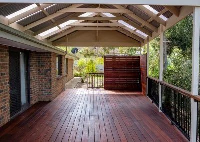 Ironbark deck and pergola under construction, Adelaide