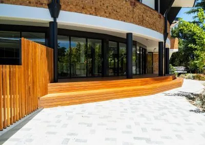 Finished timber deck at Loreto College