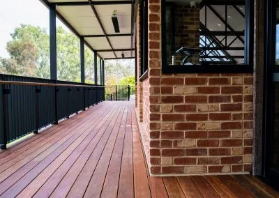 Spotted Gum decking texture close-up, The Gully Hotel