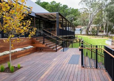 Spotted Gum deck under construction, The Gully Hotel