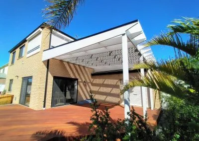 Skillion roof pergola