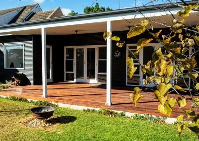 Finished merbau deck over concrete slab