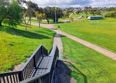 Boardwalk substructure and framing, Hallett Cove
