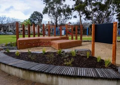 Close-up of Kapur decking boards, North Adelaide Primary School
