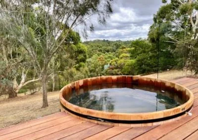 Spotted Gum spa deck under construction, Adelaide