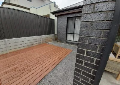 Outdoor entertaining area on new Trex deck