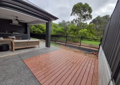 Deck build progress, Tina's low Trex deck project