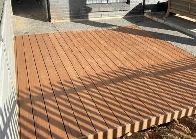 Close-up of Trex composite decking boards