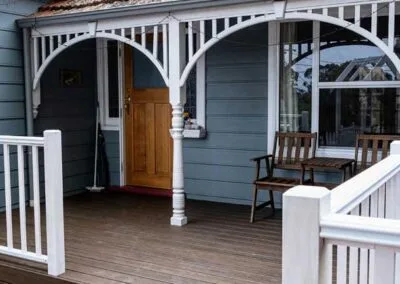 Close-up of Trex composite decking boards