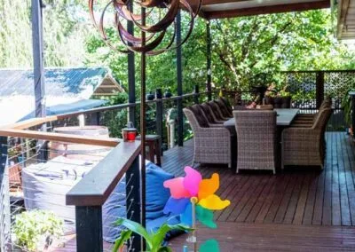 Close-up of merbau decking boards