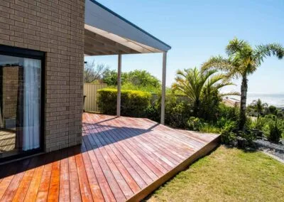 Finished merbau deck with pergola, Adelaide