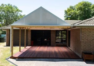 Pergola rafters and beams, Woodside deck project