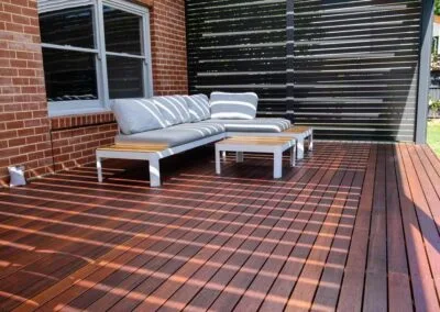 Low merbau deck under construction, Colonel Light Gardens