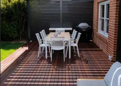 Outdoor entertaining area on new merbau deck, Colonel Light Gardens