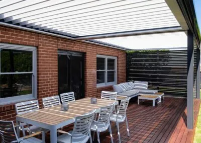 Overview of completed low merbau deck, Colonel Light Gardens