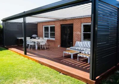 Close-up of merbau decking boards, Colonel Light Gardens