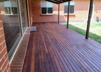 Outdoor entertaining area on new merbau deck, Melrose Park