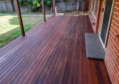 Overview of completed low merbau deck, Melrose Park