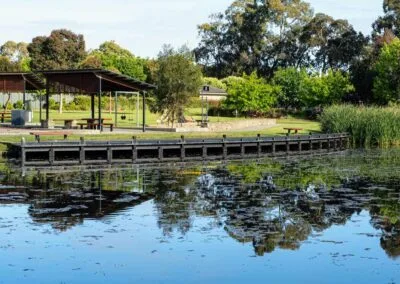 Boardwalk substructure and framing over water, Mount Barker