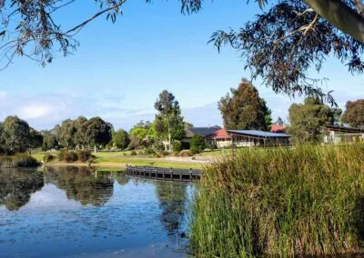 Boardwalk build progress over the waterfront, Mount Barker